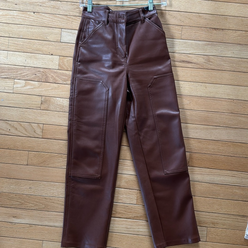Aritziaia Wilfred Chocolate brown leather pants
